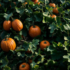 pumpkins in the garden