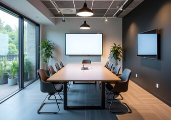 modern corporate space features advanced technology sleek design elements efficient meetings
