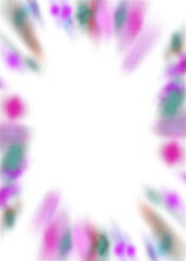 An abstract transparent iridescent color blur burst design element.