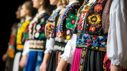 Fototapeta premium Cultural Costumes on Display at Festival Event