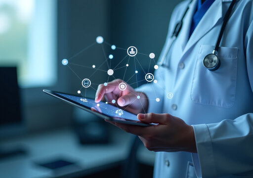 modern healthcare technology uses tablets abstract digital connections advance medical tech innovate healthcare solutions