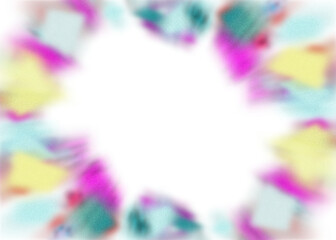 An abstract transparent iridescent color blur burst design element.