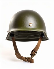 Naklejka premium Military Helmet Isolated on White Background