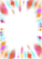 An abstract transparent iridescent color blur burst design element.