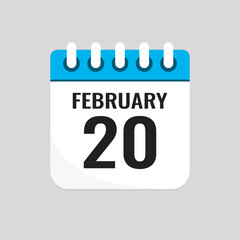 Icon page calendar day - 20 February