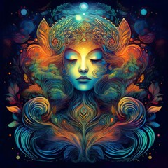 Modern art looking portrait images and a few house views on the land. Created with artificial intelligence.