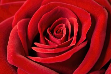 Naklejka premium A detailed shot of a single red rose bloom