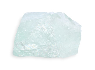 Beautiful aquamarine isolated on white. Natural gemstone