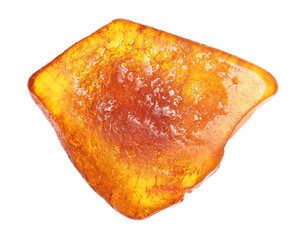 Beautiful amber isolated on white. Natural gemstone