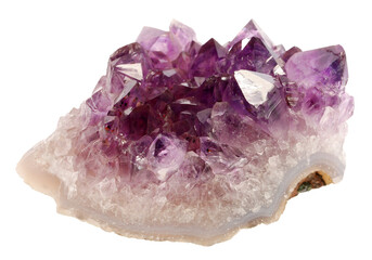 Fototapeta premium Beautiful amethyst isolated on white. Natural gemstone