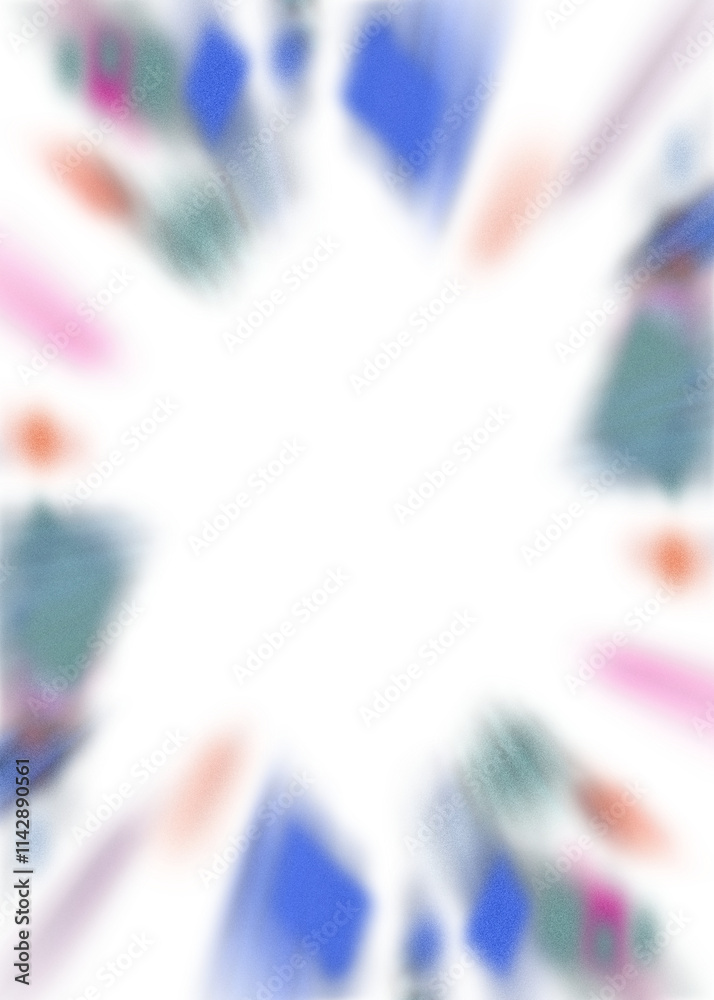 Wall mural an abstract transparent iridescent color blur burst design element.