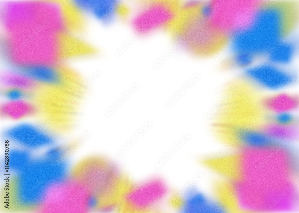 Wall mural an abstract transparent iridescent color blur burst design element.