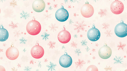 Pastel-colored Christmas ornament wallpaper background