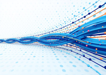 vibrant blue lines create modern abstract visual design clean white dotted background bold bright