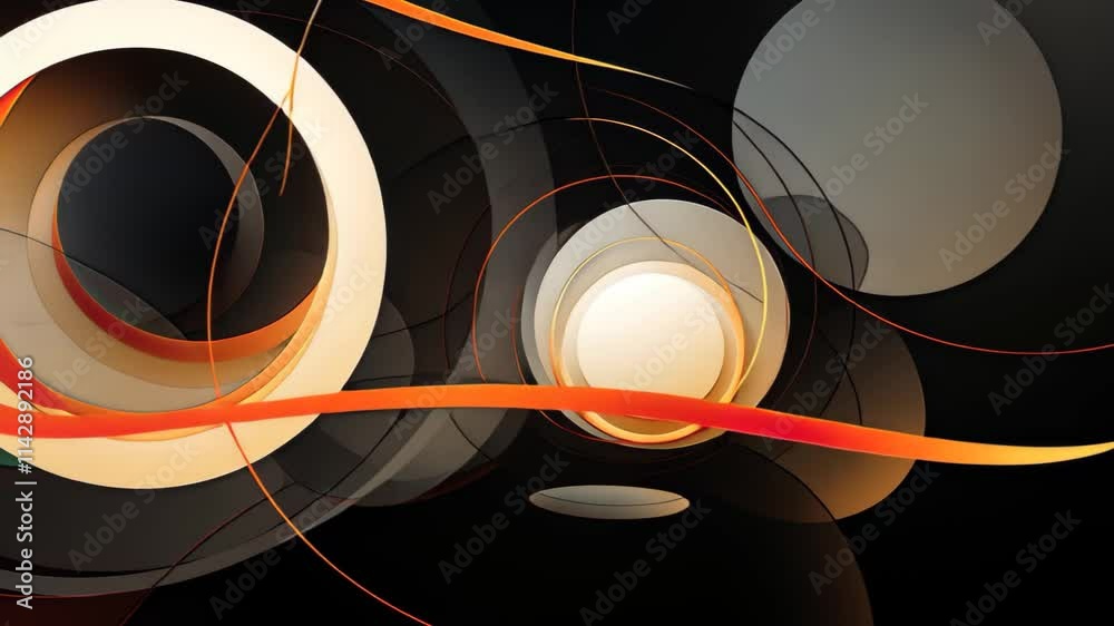 Poster High quality abstract motion graphics featuring swirling circles and flowing colors in 4k resolution for a visually stunning experience