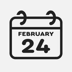 Icon page calendar day - 24 February