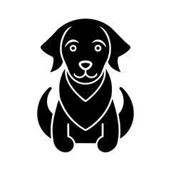 Black dog with a white background