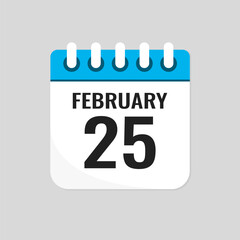 Icon page calendar day - 25 February