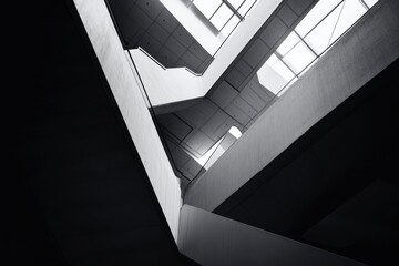 Fototapeta premium A close-up view of an old building's exterior in black and white