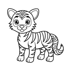 Line art of animal coloring page for kids 