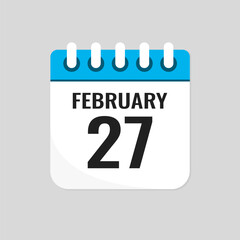 Icon page calendar day - 27 February