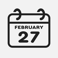 Icon page calendar day - 27 February