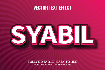 Vector 3D Editable Text Effect