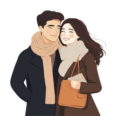 Couple with Modern Style Vector Illustration | Trendy and Contemporary Fashion Artwork for Logos & Digital Designs  

