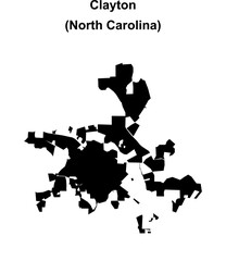 Clayton (North Carolina) blank outline map