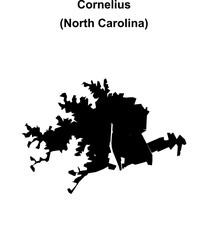 Obraz premium Cornelius (North Carolina) blank outline map