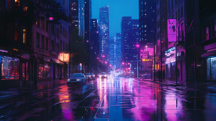 Nocturne street. Nocturne. Illustration
