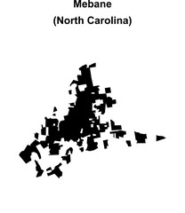 Mebane (North Carolina) blank outline map