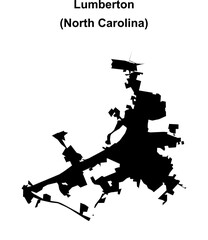 Lumberton (North Carolina) blank outline map