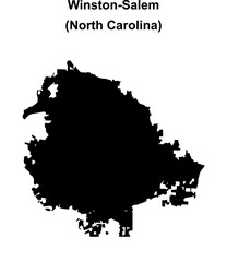 Obraz premium Winston-Salem (North Carolina) blank outline map