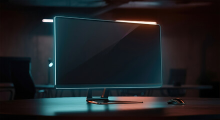 Naklejka premium Realistic 2025 new design, thin frame, Computer monitor mock up.