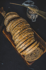 Wholemeal bread with sunflower seeds.