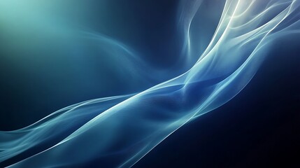 Abstract Blue Waves Digital Art Design