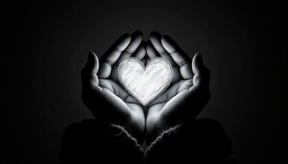 A person holding a heart in their hand, symbolizing love and compassion, evoking feelings of warmth and emotional connection.