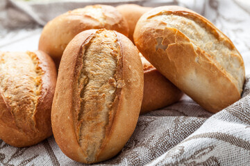Freshly baked crusty rolls