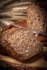 Wholemeal bread with sunflower seeds.