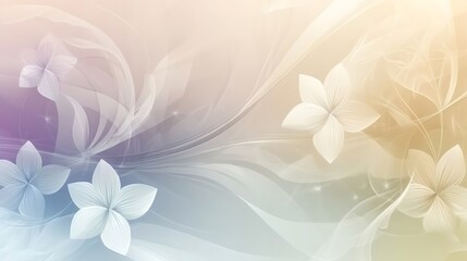 Delicate Pastel Flowers and Swirling Fabric Design