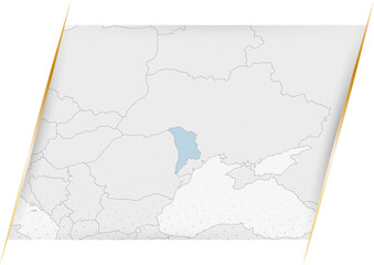 Moldova Map in Blue.