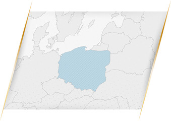 Poland Map in Blue.
