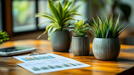 Manager Highlighting Growth Chart to Team with Clear Space for Advertising Text - Stock Photo Concept