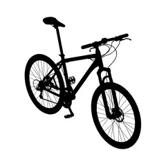 Minimalist Bicycle Silhouette Illustration with Clean, Sharp Lines on White