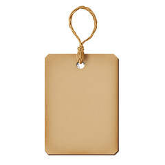 label (tag) with a smooth surface and a secure loop, used to organize materials in the warehouse. Isolated on transparent background 