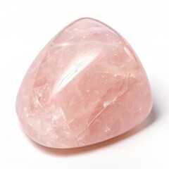 rose quartz isolated, white background
