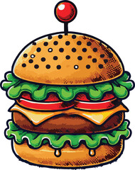 Hamburger vector art illustration. hamburger vector icon.