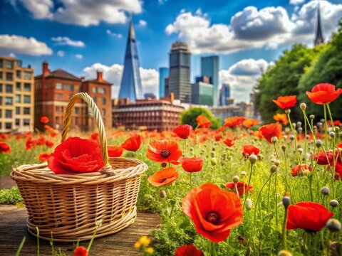 Spitalfields Poppies: Summer Landscape with Fish & Chips