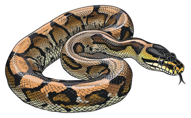 Fototapeta premium PNG Python reptile animal snake.
